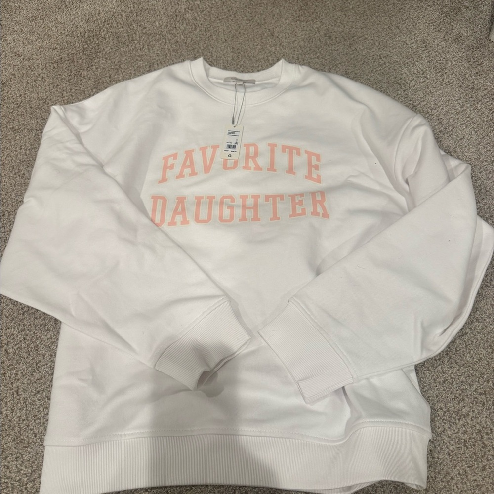 Favorite Daughter White and Pink Sweatshirt
